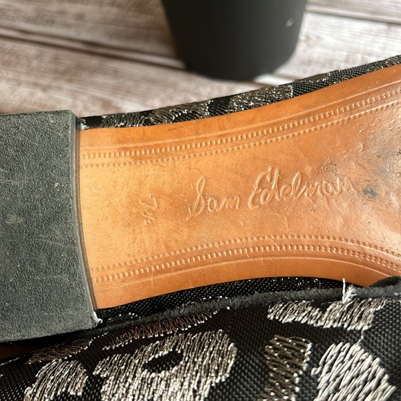 Sam Edelman Black and Gray Patterned Pointed toe Loafers size 7.5 - Picture 13 of 13